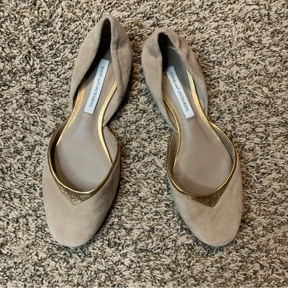 - 💛 RARE Suede Diane von Furstenberg Flats Sample Shoes - Picture 1 of 13